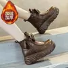 Comercio Exterior Invierno 2026 Nuevas Botas Martin de Suela Gruesa Estilo Británico Cálidas de Moda Casual Versátiles Botines Marrones Zapatos para Mujer
