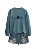 Amazon Wish comercio exterior transfronterizo casual simple y divertido para mujer madre de perro huella media sudadera de otoño e invierno