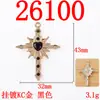 Colgante de Corazón con Espinas de Rosa y Cruz Barroca para Hacer Pendientes Collares Accesorios de Joyería de Aleación DIY