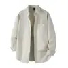 Nova camisa masculina casual simples estilo americano, marca da moda outono, gola de lapela, modelagem solta, jaqueta camisa versátil