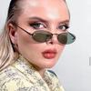 Nuevas Gafas de Sol para Mujer Europeas y Americanas con Letras FF, Montura Ovalada sin Marco, Elegantes Gafas de Sol con Marco Pequeño de Diamante, Protección UV, Venta al por Mayor