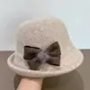 Sombrero de Pescador de Felpa de Pelo de Conejo para Mujer, Estilo Coreano Versátil de Alta Gama para Otoño e Invierno, Sombrero de Cubo para Circunferencia de Cabeza Grande, Sombrero de Cubo de Invierno