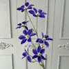 Flores de Clemátide Artificiales de Alta Calidad con 7 Tallos para Fondos de Boda, Arreglos Florales, Decoración de Centros Comerciales y Hogares, Arreglo de Flores Artificiales