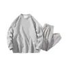 Traje deportivo juvenil de moda nacional para hombre, primavera y otoño, suéter pesado de gofre, pantalones de chándal, talla grande, conjunto a juego para hombre