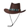 Sombrero Vaquero Occidental para Hombre y Mujer Primavera Verano y Otoño Viajes al Aire Libre Fotografía Sombrilla Sombrero de Jinete Sombrero Jazz de Gran Jinete de Xizang