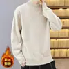 Comercio exterior transfronterizo generación otoño e invierno nuevo suéter de punto casual con cuello medio alto acolchado de terciopelo cálido