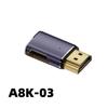 Adecuado para conexión de codo recto macho a hembra HDTV, pantalla de TV, adaptador magnético de línea HD de 8K60Hz