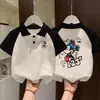 Polo de Manga Corta para Niños Verano Nuevo Estilo Bloques de Color Estampado de Dibujos Animados Top para Niños y Niñas Camiseta Holgada Casual