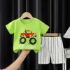 Novo Conjunto de Manga Curta Infantil Meninos Algodão Puro Shorts de Verão Comércio Exterior Meninas Camiseta Roupas Vestuário Infantil Conjunto de Duas Peças