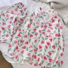 Pijamas de manga larga de primavera y otoño para mujer, de algodón con nubes y tela arrugada, estilo princesa dulce, estilo japonés, ropa fresca para el hogar.