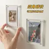 Marco de Fotos Magnético para Tarjeta Pequeña Acrílico Transparente con Imán Decoración de Marco de Fotos Marco de Fotos Imán para Refrigerador Marco de Fotos