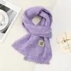 Bufanda de Punto de Color Sólido con Mezcla de Lana al 8% para Mujer, Estilo Coreano de Invierno, Sensación de Alta Gama, Gris Cálido, Bufanda Versátil de Pareja para Mujer