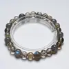 Paixão dos AnosPulseira de Cristal Natural Pulseira de Cristal Chá Lua Cinzenta para Mulheres Pulseira Versátil para Presente Atacado
