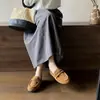 Novedad Primavera 2026 Estilo Redondo Piel Genuina Mate Suela Suave Casual para Exteriores Mocasines para Mujer con Cordones Suelas Planas