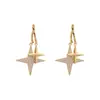 Pendientes de Moda de Estrella de Cuatro Puntas Estilo Francés, Estilo de Nicho, Versión Coreana, Aretes Dulces Nuevos de Moda, Pendientes Estilo Europeo y Americano de Celebridad de Internet