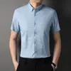 Camisa de cuadros de manga corta para hombre, camisa de trabajo de manga corta holgada business casual para hombre, cuadros de negocios