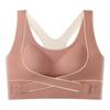 Sutiã Push-Up Cruzado Frontal Sem Aro para Mulheres, Lindo Costas Esportivas à Prova de Impacto Lingerie, Top Tubo de Yoga Envolto no Peito, Sem Costas