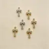 Accesorios para Uñas Estilo Retro Oscuro Chrome Hearts, Decoraciones de Uñas de Cruz, Pequeños Accesorios para Uñas, Pedrería para Uñas
