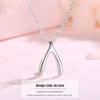 S925 Sterling Silver Wish Bone Colar Mulheres Sterling Prata Moda Internet Celebridade Elegante Simples Clavícula Chain ins Vento frio para namorada