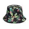 Sombrero de Cubo para Primavera y Verano 2025 Sombrero de Playa Estilo Tropical Estampado de Hoja de Plátano Flor de Palmera Sombrero de Pescador Sombrero para el Sol para Mujer