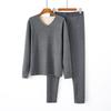 Otoño e Invierno Nuevo Ropa Interior Térmica de Lana de Seda para Mujer Sin Costuras Cepillada Tops y Pantalones Térmicos Set Térmico para Hombre