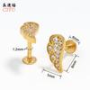 Zeming Acero Inoxidable Trébol de Cuatro Hojas Huazi Fragancia Pendientes de Zirconia para Abuela Lujo Ligero Pendientes de Hélice de Oreja de Gama Alta Pendientes de Nicho