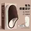 Pantuflas de algodón impermeables con relleno de plumas para mujer, pantuflas de interior para otoño e invierno, suela gruesa, sensación de "pisar mierda", cálidas, antideslizantes, pantuflas de algodón para hombre