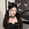 Feito à mão lolita chapéu elegante para festa de chá flor acessórios de vestido de noiva chapéu cla lolita com véu