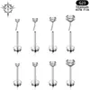 Joyas para Piercing de Labio de Aleación de Titanio F136 Piercing Corporal Zirconia 5A Clavo Pin Cabeza de Garras Accesorios para Piercing de Labio Clavo de Titanio Transfronterizo