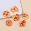 Accesorios de Resina Gel Crema Horquilla para el Cabello Diversión para Niños Hecho a Mano DIY Hebilla para Zapatos con Agujeros Joyería Dibujos Animados Expresión M Bean Galletas Comida Juego