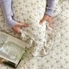 Funda de edredón de gasa de doble capa grado maternal e infantil encaje corazón de niña lindo conejo algodón puro transpirable suave juego de cuatro piezas