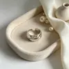 Anillo Abierto de Textura Martillada Ancha Estilo Europeo y Americano, Anillo de Textura Irregular de Nicho, Joyería de Moda Apilable, Directo de la Fábrica Fuente