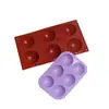 Molde Mousse Semi-Circular Grande de 6 Agujeros para el Hogar Molde de Silicona Hemisférico de 8 Agujeros para Pastel DIY Molde para Hornear Dim Sum