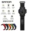Reloj Electrónico Sanda Moda Trendy Juventud Esfera Grande Doble Pantalla 50m Resistente al Agua Luminoso Cronometraje Reloj Electrónico