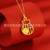 Oro al por mayor 999 Oro de pie Colgante de ábaco para mujer 3D Oro macizo Ruyi Collar de ábaco Industria de la belleza médica Tuoke Pequeño regalo