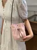 Elegante Leve Vertical Telefone Móvel Bolsa Pano de Nylon Artístico Cordão Casual Mori Estilo Cor Sólida Ombro Crossbody Bolsa
