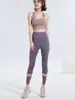 Nuevo conjunto de sujetador con costuras, cintura alta, caderas desnudas, pantalones de yoga, alta elasticidad, abdominales ajustados, traje de fitness de secado rápido para mujer