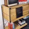 Estantería Estrecha Estilo Bauhaus Ins Mueble Revistero Mueble de Sala Organizador de Almacenamiento Libro Acero Inoxidable Puerta abatible Coser