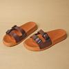 Nuevos Zapatos de Mujer de Verano, Pantuflas de Mujer de Moda con Suela Plana y Doble Botón, Pantuflas Antideslizantes para Exteriores, Sandalias Procesamiento y Personalización