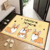 Felpudo Retro Estilo Europeo para Entrada, Alfombra de Terciopelo de Cristal para el Vestíbulo, Absorbente de Agua, Antideslizante, Resistente a la Suciedad, Felpudo para la Entrada, Felpudo para el Hogar