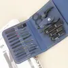 Conjunto de Cortadores de Unha Bolsa Dobrável Conjunto de Beleza para Unhas 16 Peças Conjunto de Ferramentas para Manicure Conjunto Completo de Cortadores de Unha