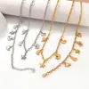 Conjunto de Collar y Pulsera de Acero de Titanio Chapado en Oro Estilo Océano, Colgante de Estrella de Mar y Pez, Joyería Versátil para Mujer de Lujo Ligero