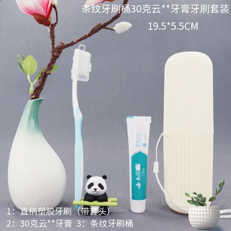 马赛图条纹牙刷桶30克云南品牌牙膏牙刷套装.png