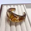 Pulseraancha de Resina con Remaches de Nuevo Estilo Retro Degradado Transfronteriza Brazalete Irregular Estilo Niche de Lujo Ligero Accesorio de Mano