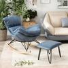 Sillón Mecedora Relleno de Plumas Sofá Perezoso de Ocio Sillón Reclinable Individual para Sala de Estar en Casa Silla Simple de Balcón para Siesta Silla Langosta Cómoda
