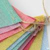 Bandeirola de Linho Sintético de 6 Cores Decoração de Casamento Bandeira de Festa Bunting de Natal 12 Peças Fabricante Autogerenciado