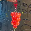 Chaveiro Transparente de Cacho de Uva Acrílico Pingente para Mochila Uva de Cristal Chaveiro de Celular Decoração Presente Atacado