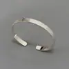 Pulseira Japonesa Coreana Textura Martelada Simples Design de Nicho Ins Brilhante Banhado a Cobre Dourado Prata Aberta Ajustável Anel de Mão