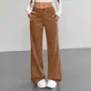 2025 Transfronterizos Europeos y Americanos Shein Primavera y Verano Nuevos para Mujer Japoneses y Coreanos Ajustados Rayados Acampanados Casuales de Oficina Pantalones Largos