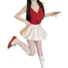 Falda plisada estilo ballet línea A para mujer, falda de verano de cintura alta adelgazante, diseño anti-exposición, que cubre las caderas, falda corta de moda